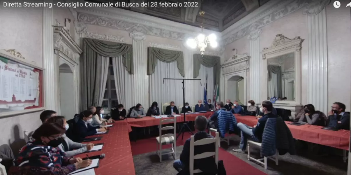 Il consiglio comunale è trasmesso in diretta streaming sul canale Youtube