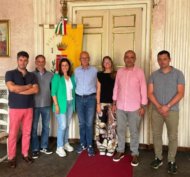 Da sinistra: Giovanni Cismondi, Andrea Picco, Lucia Rosso, Ezio Donadio, Beatrice Aimar, Diego Bressi, Bruno Olivero