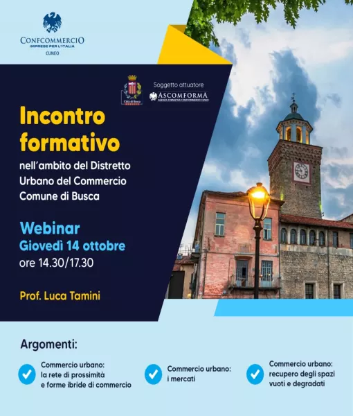 Giovedì il webinar su commercio urbano e mercati