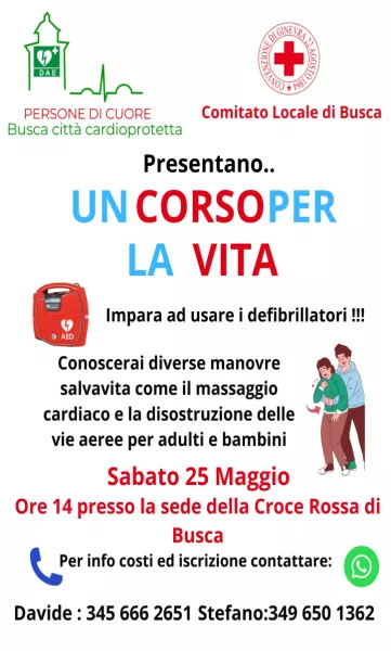 Sabato 25 maggio corso Salvavita