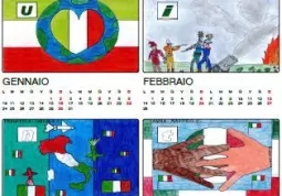 Uno dei calendari realizzati dal Lions Club Busca e Valli con i disegni dei bambini