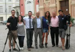 La troupe con il sindaco, Luca Gosso, e l'assessore Gianfranco Ferrero