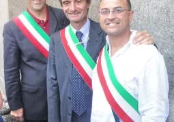 Luca Gosso ed Alberto Valmaggia con il sindaco di Varese Attilio Fontana