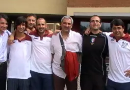 Gli arbitri di calcio buschesi con il presidente provinciale Marco Angeli