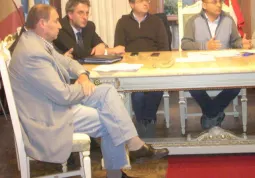 Da sinistra Mario Berardo, (Gian Franco Ferrero), Giuseppe Delfino, Marco Gallo, Luca Gosso  durante al riunione di ieri sera