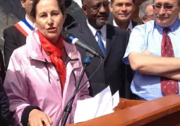 Ségolène Royal, ministro francese all’Ambiente, ieri alla cerimonia di inaugurazione della Biosfera del Monviso