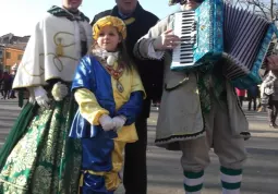 Le maschere buschesi accolte dal presidente del Carnevale di Verona