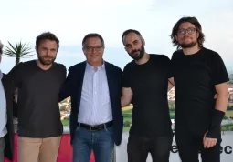 Il direttore artistico di Artea, Alessandro Isaia, e il sindaco, Marco Gallo, con Paolo Giordano, Giorgio Ferrero e Rodolfo Mongitore 