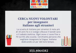 Si cercano volontari per il corso di italiano per stranieri