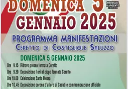 Domenica 5 gennaio Busca e Costigliole Saluzzo celebrano l’81° anniversario dell’Eccidio di Ceretto