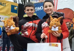 I due giovani fondisti premiati Edoardo Lanternino e Gabriele Dutto