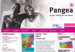 L'home-page del sito Pangea onlus