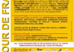 La locandina di promozione degli eventi organizzate per il passaggio del 95° Tour de France