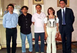 Trinidad con il sindaco, Luca Gosso, il vice-sindaco Gianmichele Cismondi e gli assessori Giuseppe Delfino e Ivo Vigna