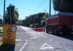 Il cantiere in viale Stazione